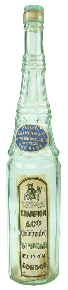 Champion's Vinegar Antique Labelled Bottle