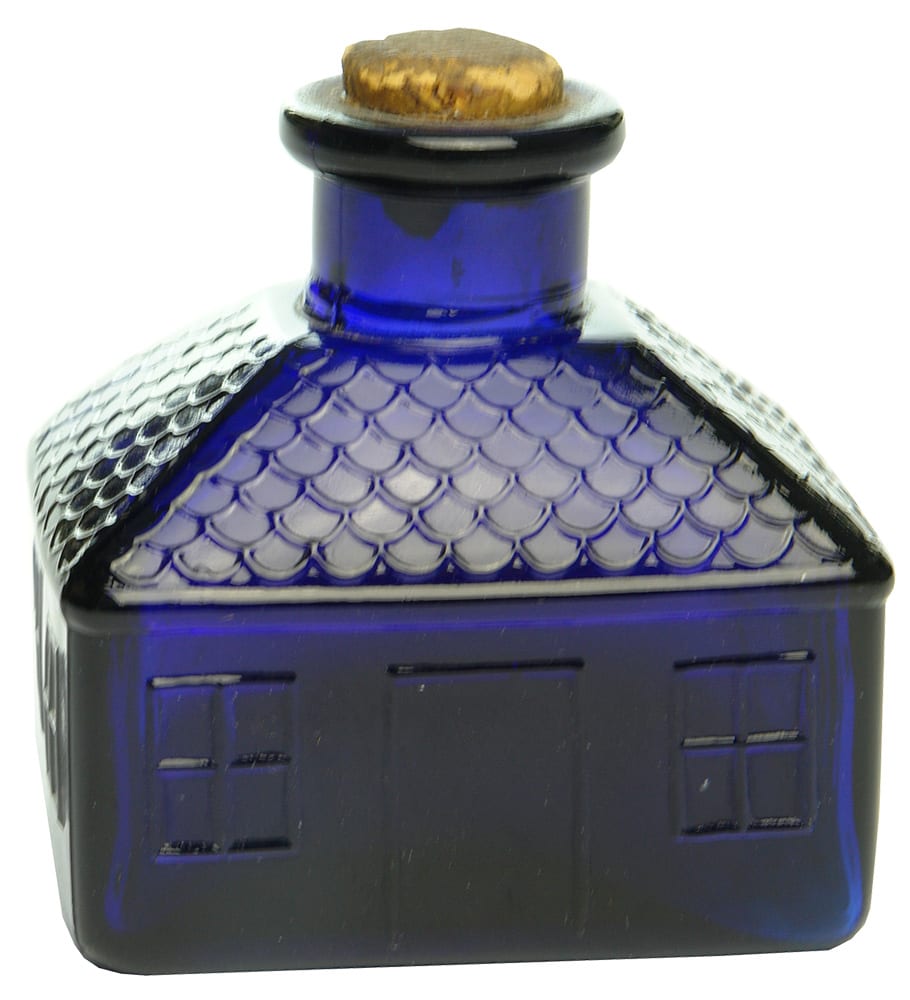 Cobalt Blue House Cottage Ink