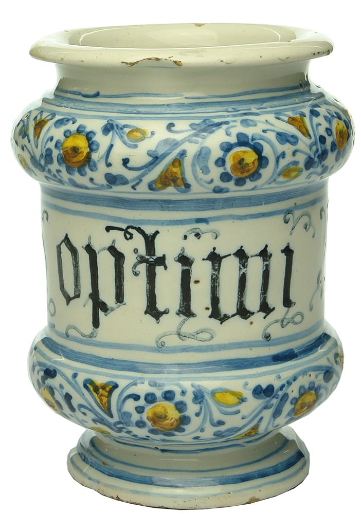 Vitridaty Optimi Italian Majolica Pottery Jar