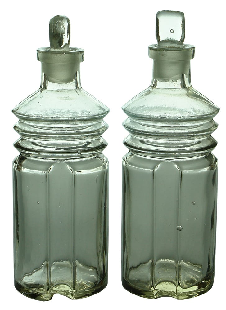 Antique Australian Made Glass Ornate Bottles