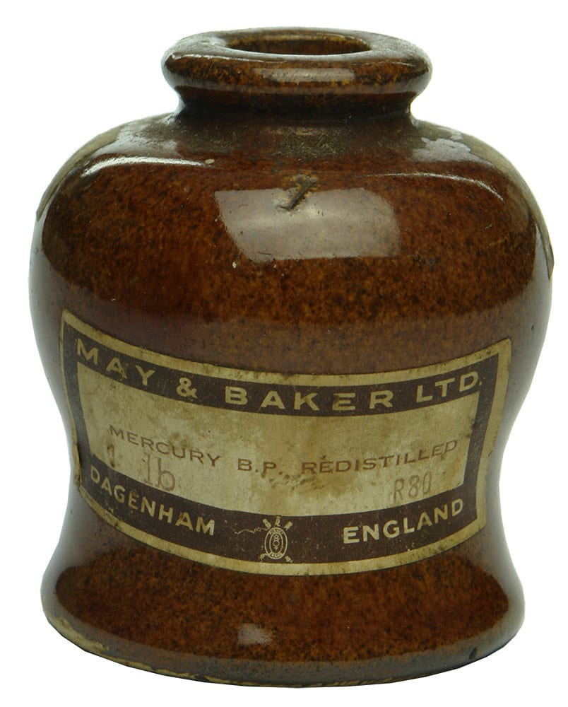 May Baker Mercury Ceramic Dental Jar