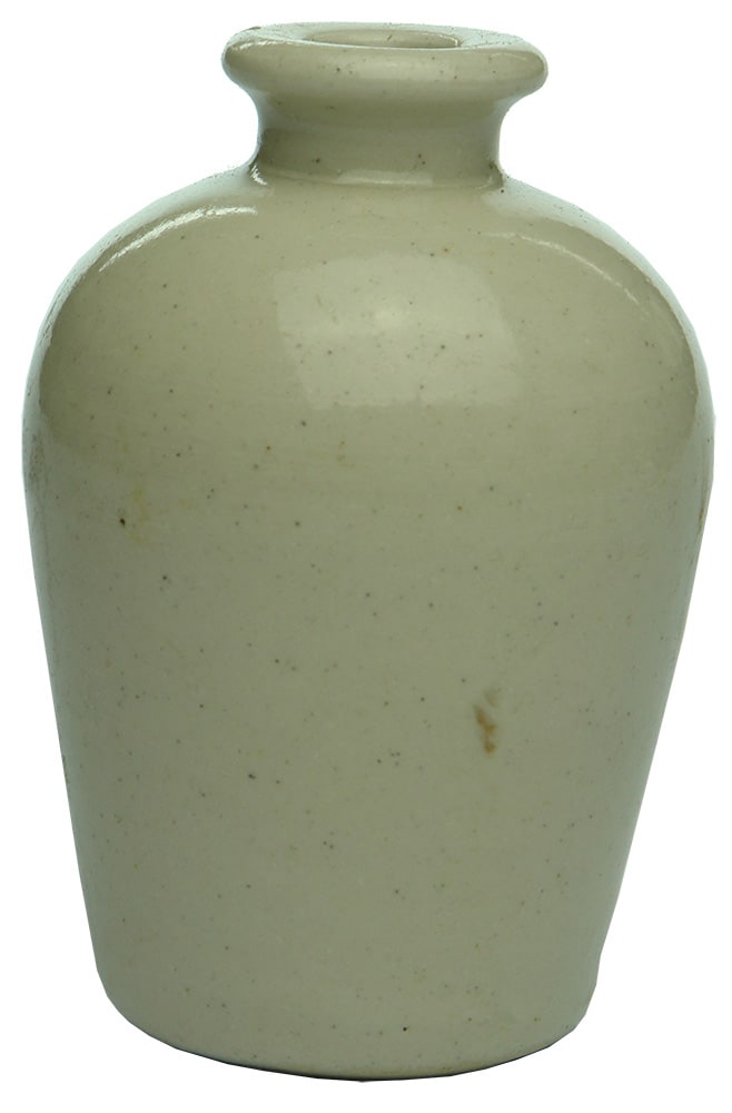 White Ceramic Stoneware Dental Mercury Jar