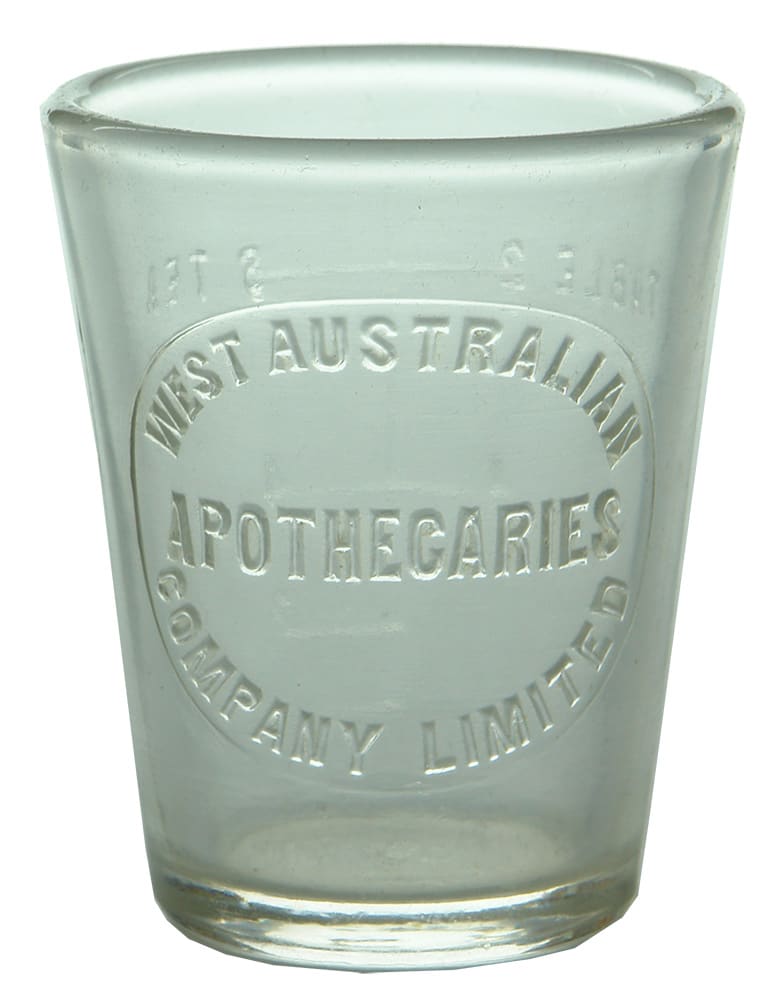 West Australian Apothecaries Dose Cup Medicine Glass