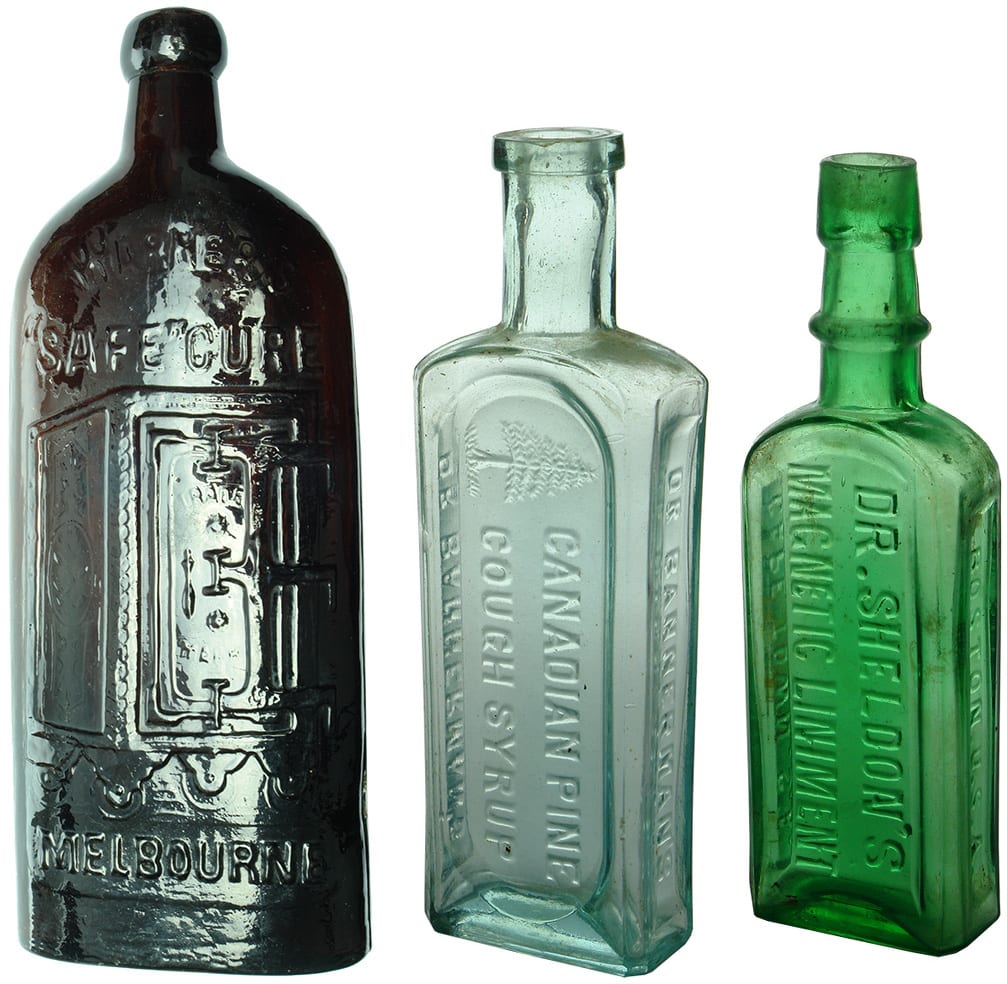 Collection Antique Medicine Cure Bottles