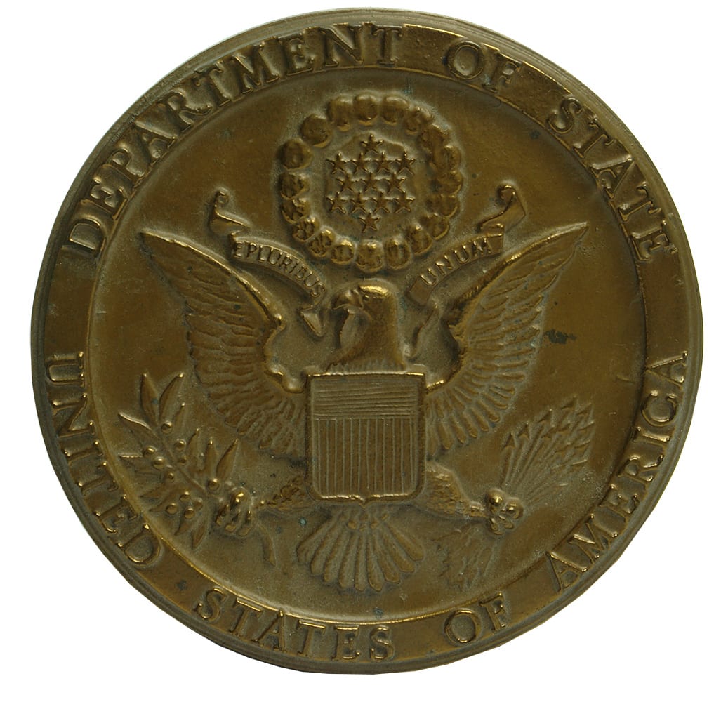 Department State United States America Plaque