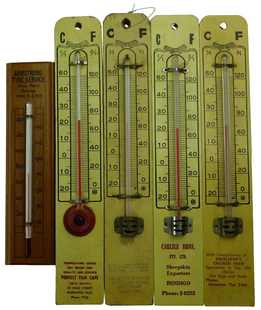 Collection Vintage Advertising Promotional Thermometers