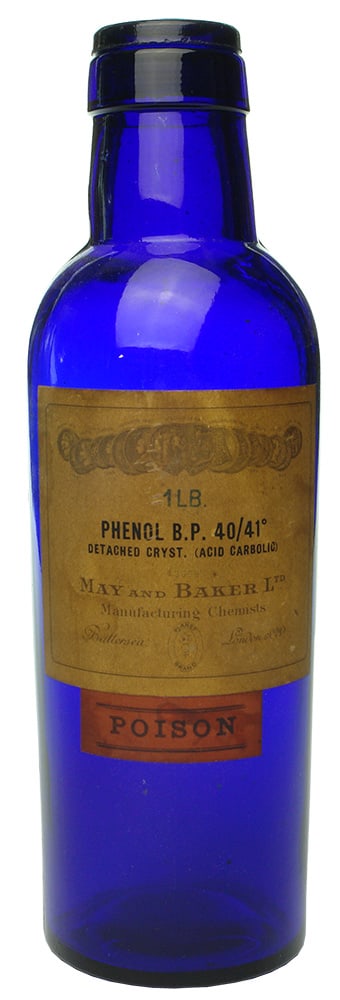 May Baker Battersea London Labelled Cobalt Bottle