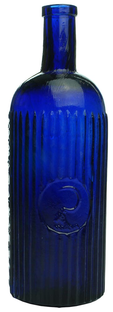 Cuming Smith Sickle Cobalt Blue Poison Bottle