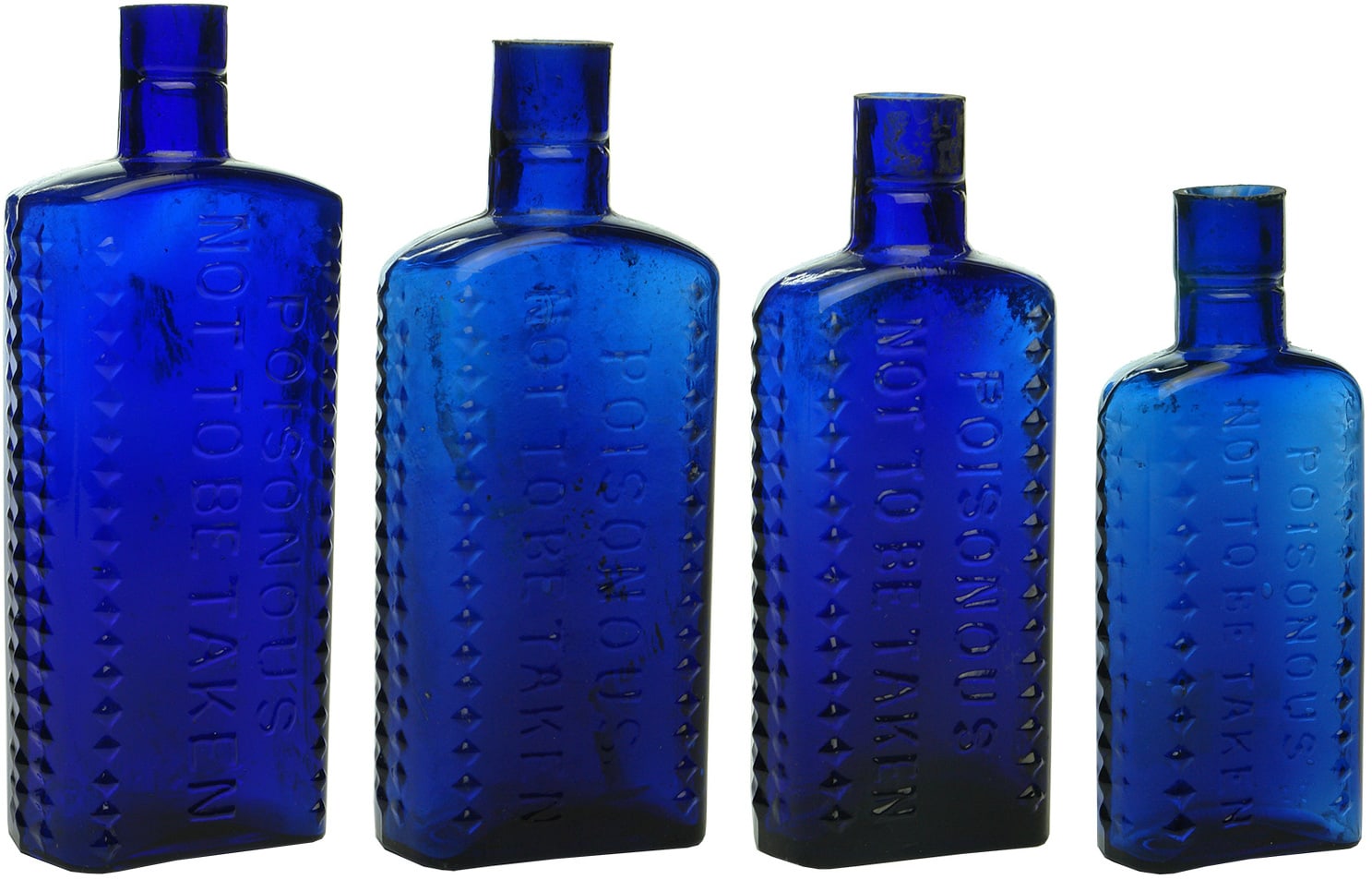Poison Not to be Taken Cobalt Blue Bottles