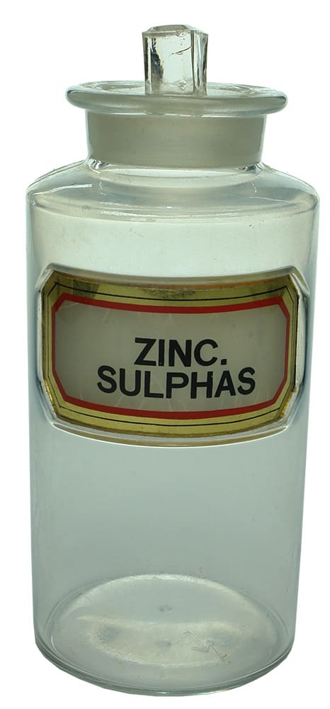 Zinc Sulphas Underglass Labelled Bottle