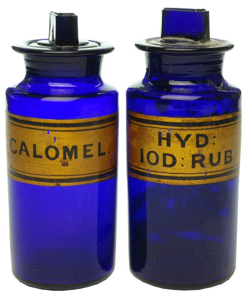 Cobalt Blue Antique Pharmacy Jars