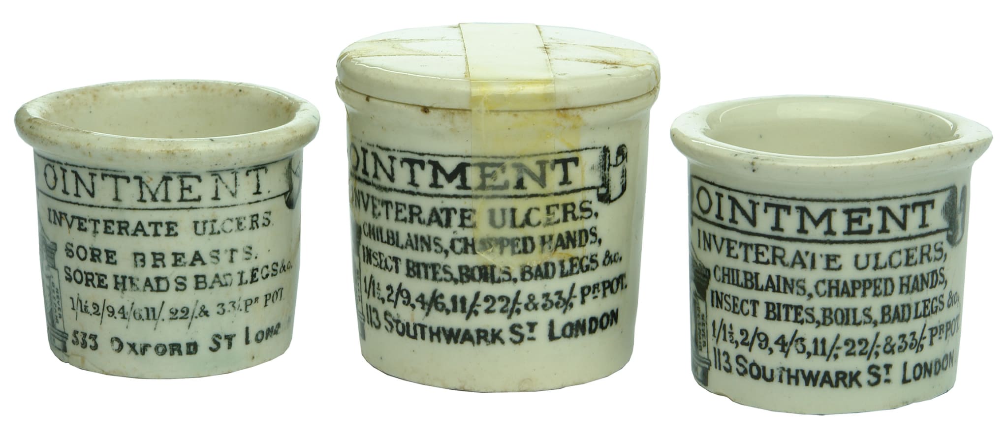 Hollways Antique Ointment Pots