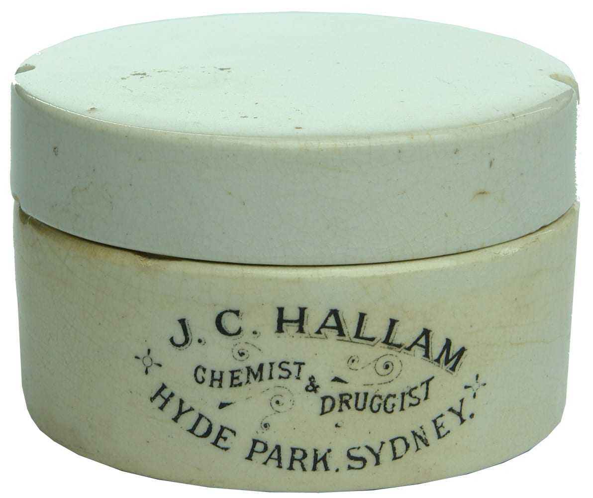 Hallam Chemist Druggist Hyde Park Sydney Pot