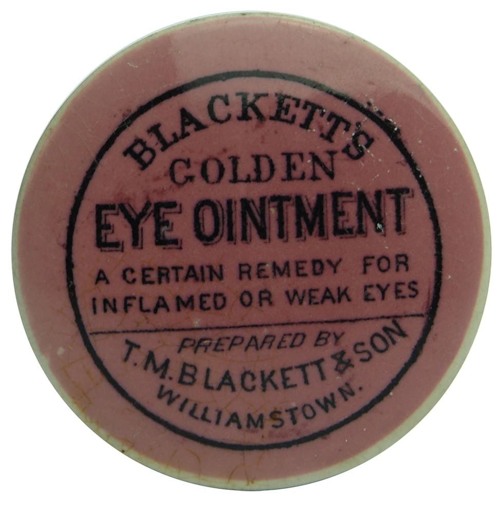 Blackett's Golden Eye Ointment Williamstown Pot Lid