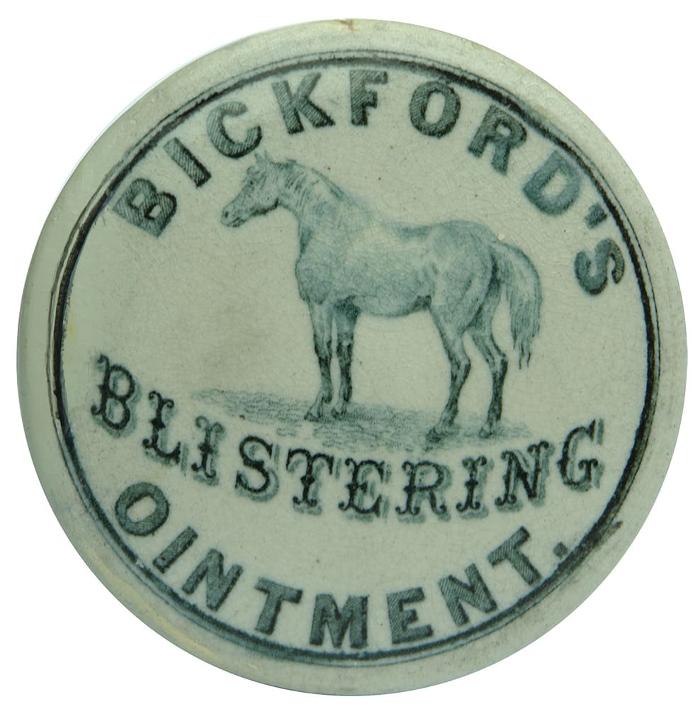 Bickford's Blistering Ointment Horse Pot Lid