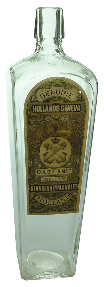 Labelled Hollands Geneva Gin Bottle