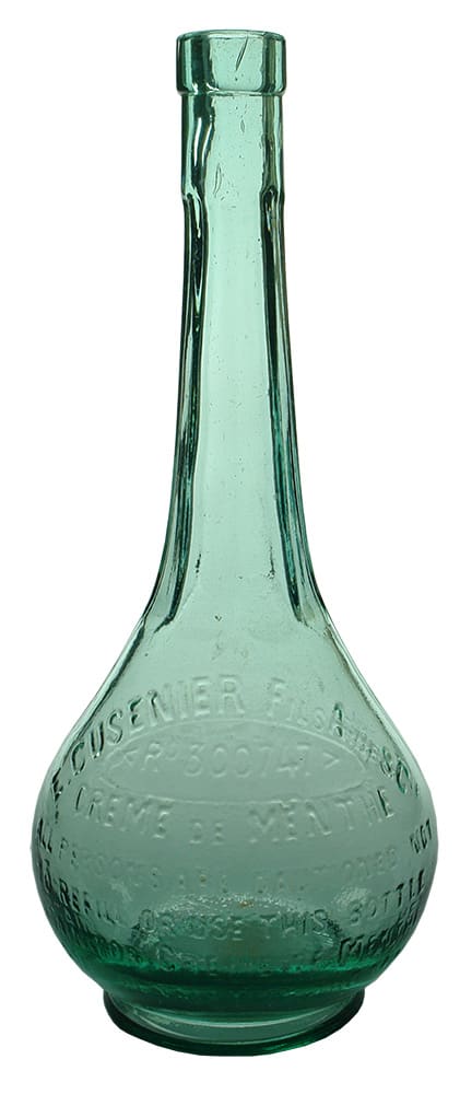 Cusenier Aine Creme De Menthe Antique Bottle