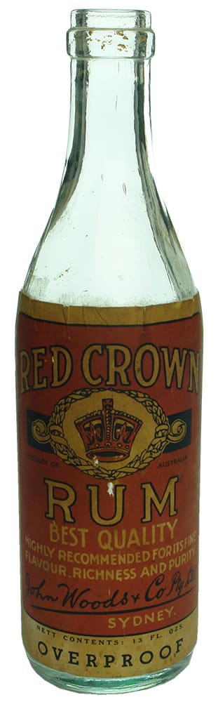 Red Crown Australian Rum Labelled Vintage Bottle