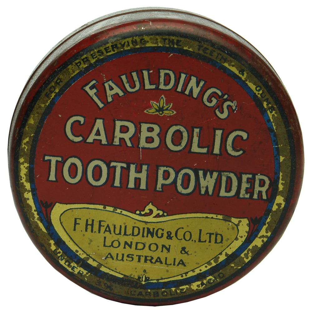 Faulding's Carbolic Tooth Powder Vintage Tin