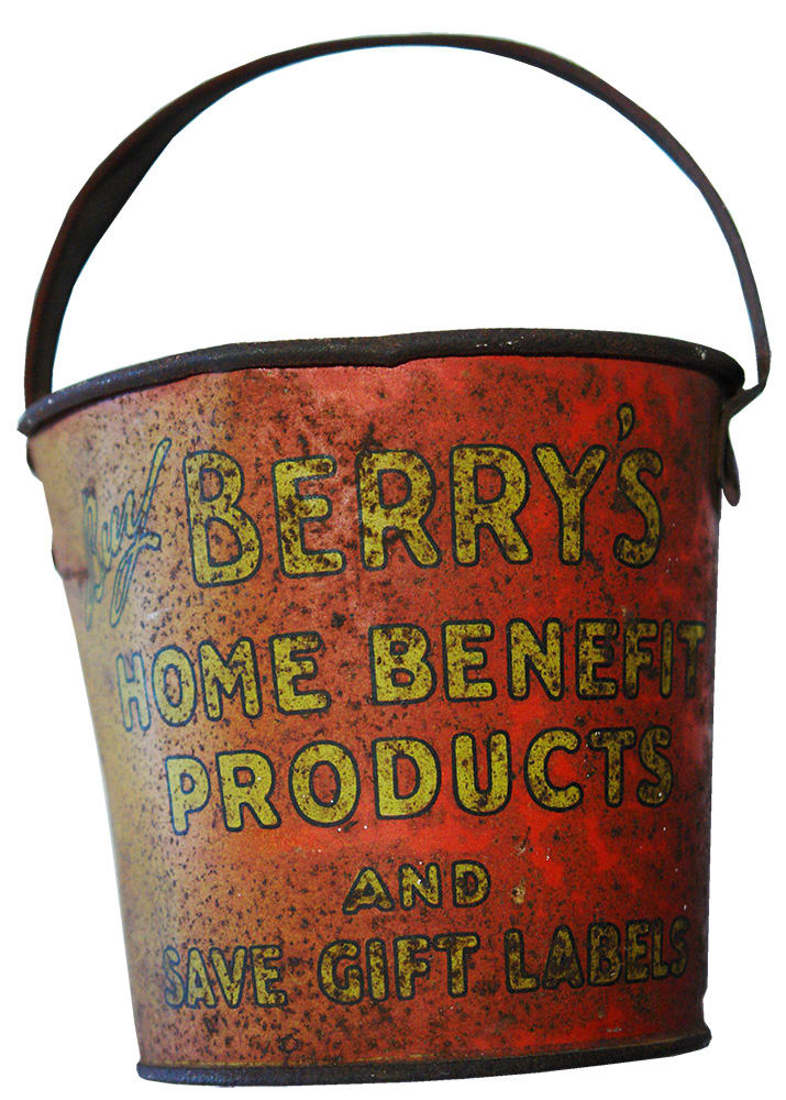 Berry's Home Benefit Products Advertising Tin Bucket