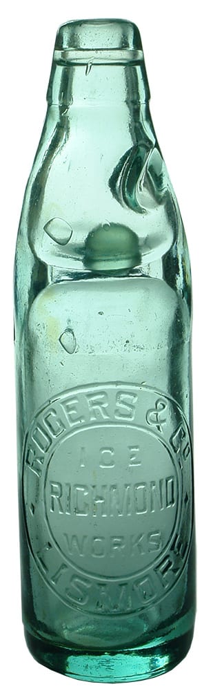 Rogers Ice Works Richmond Lismore Codd Bottle