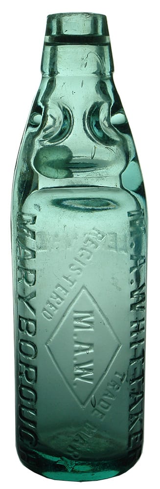 Whittaker Maryborough Lemonade Old Codd Marble Bottle