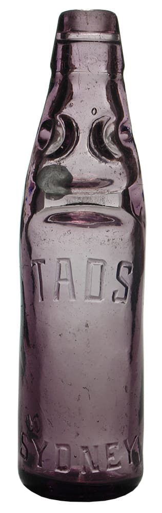 Tads Sydney Purple Glass Codd Bottle