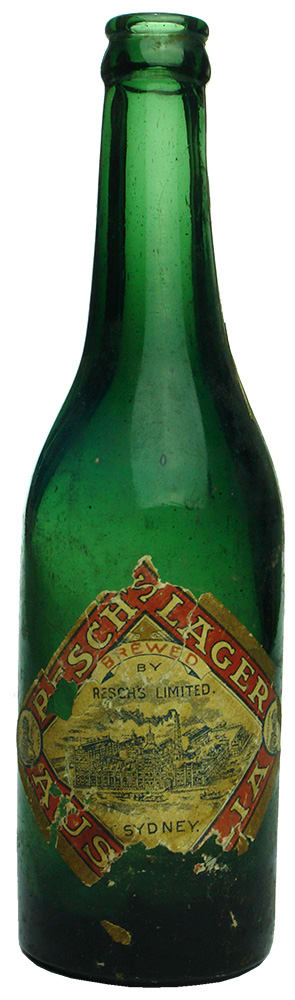 Resch's Lager Labelled Sydney Beer Bottle