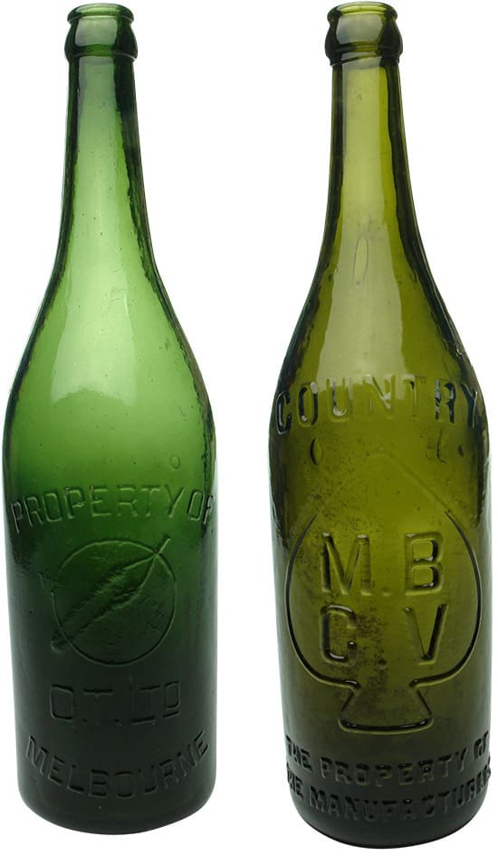 Collection Old Vintage Beer Bottles