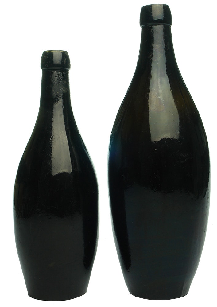 Collection Black Glass Skittle Beer Bottles