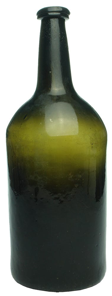 Black Glass Antique Mallet Bottle