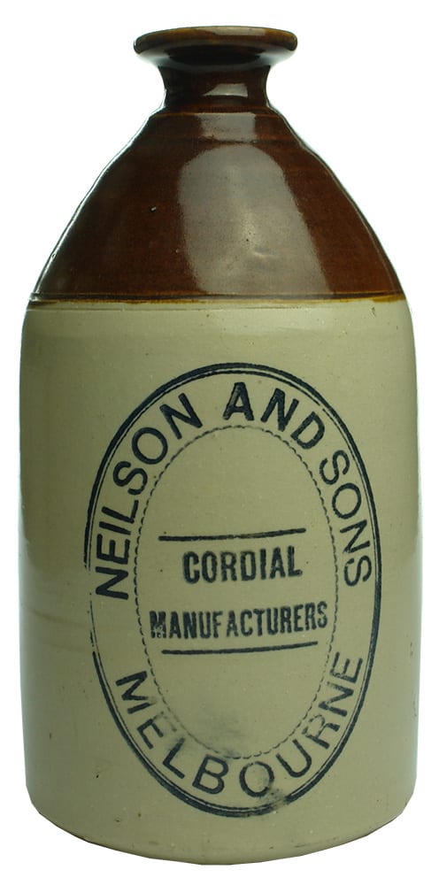 Neilson Cordial Manufacturers Melbourne Stoneware Demijohn
