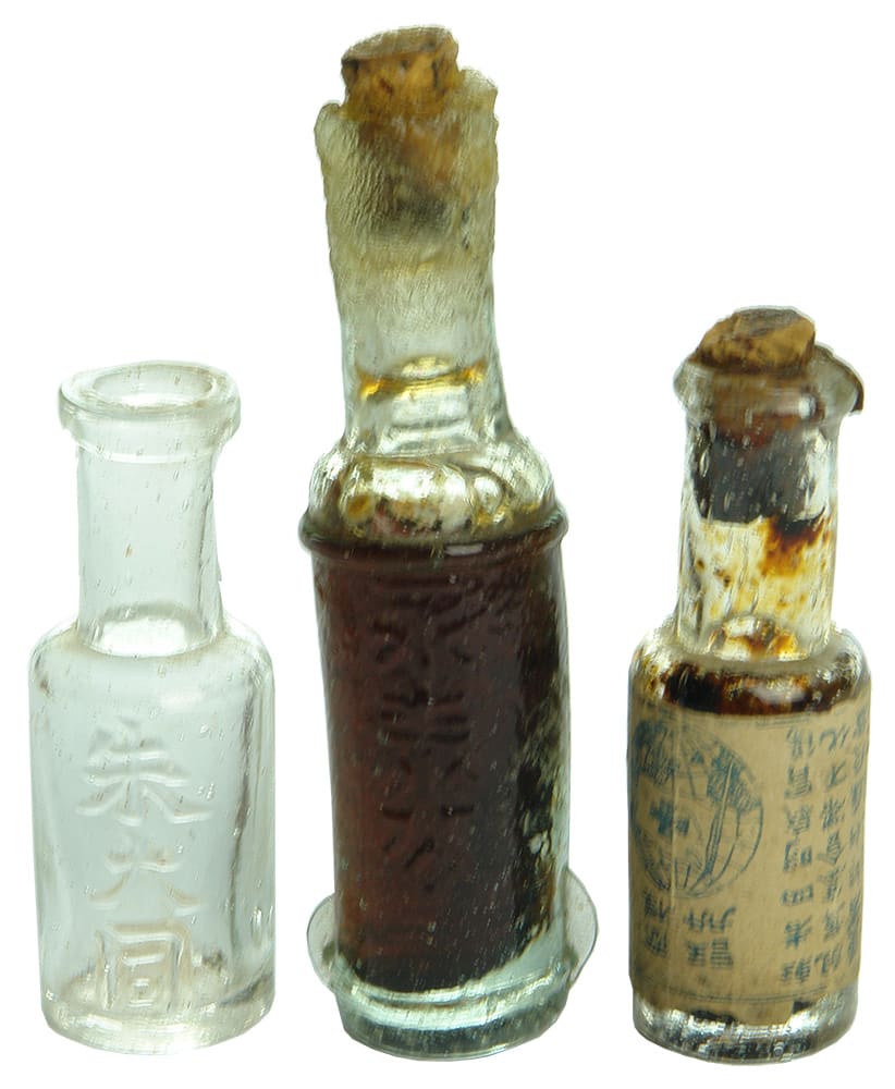 Japanese Chinese Antique Medicine Bottles