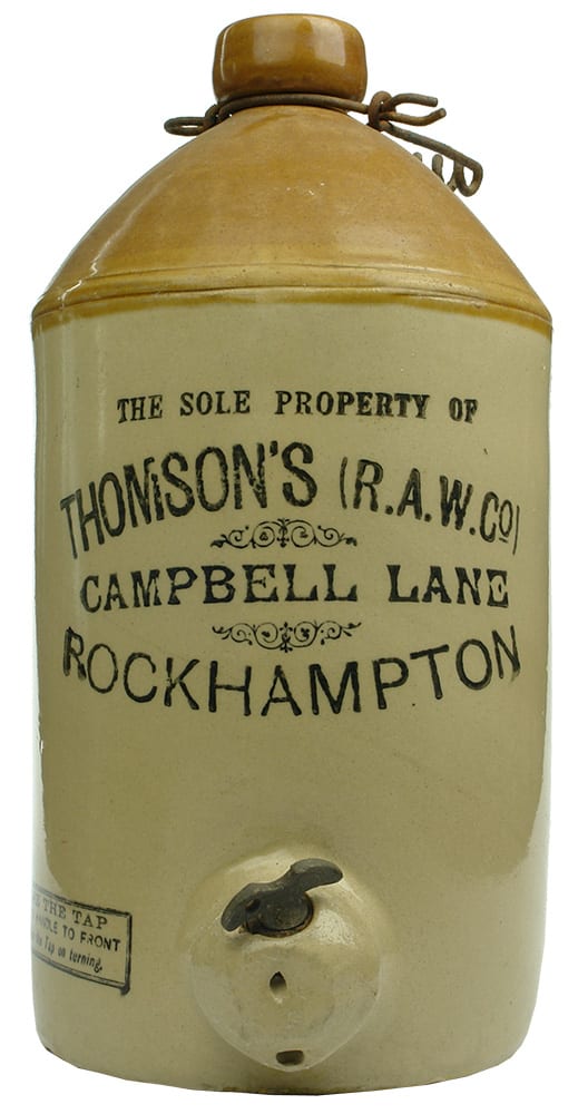 Thomson's Campbell Lane Rockhampton Stoneware Demijohn