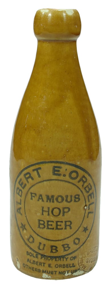 Albert Orbell Dubbo Stone Ginger Beer Bottle