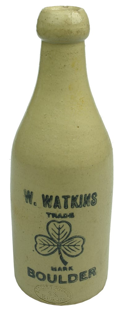 Watkins Boulder Shamrock Stone Ginger Beer Bottle
