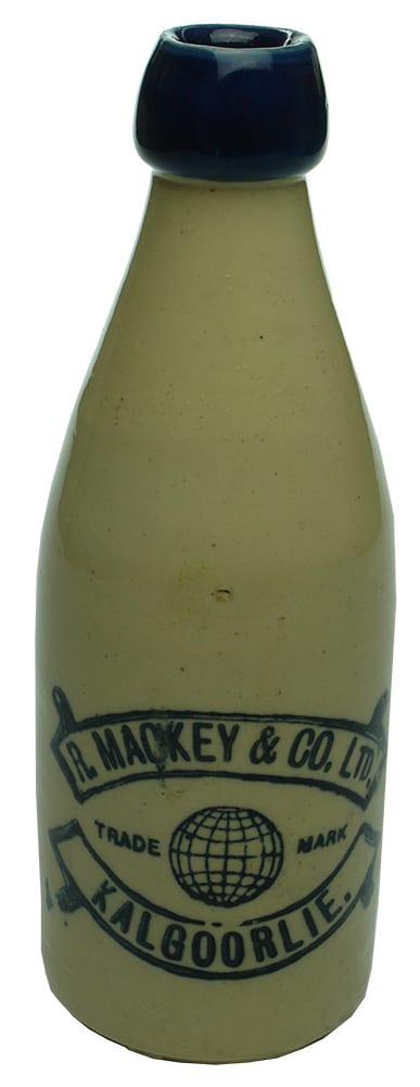 Mackey Kalgoorlie Globe Stone Ginger Beer Bottle