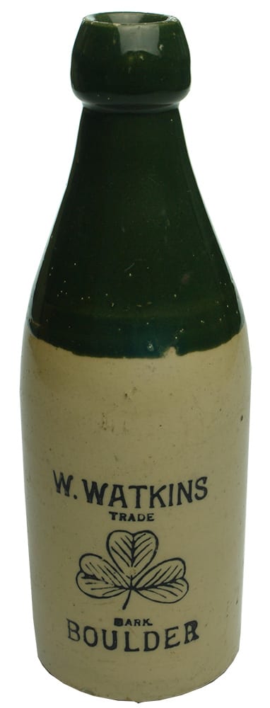 Watkins Boulder Shamrock Clover Ginger Beer Bottle
