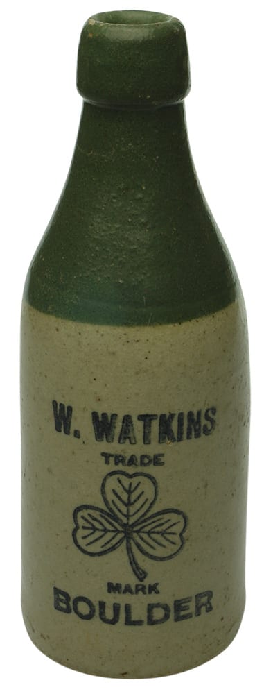 Watkins Boulder Shamrock Clover Ginger Beer Bottle