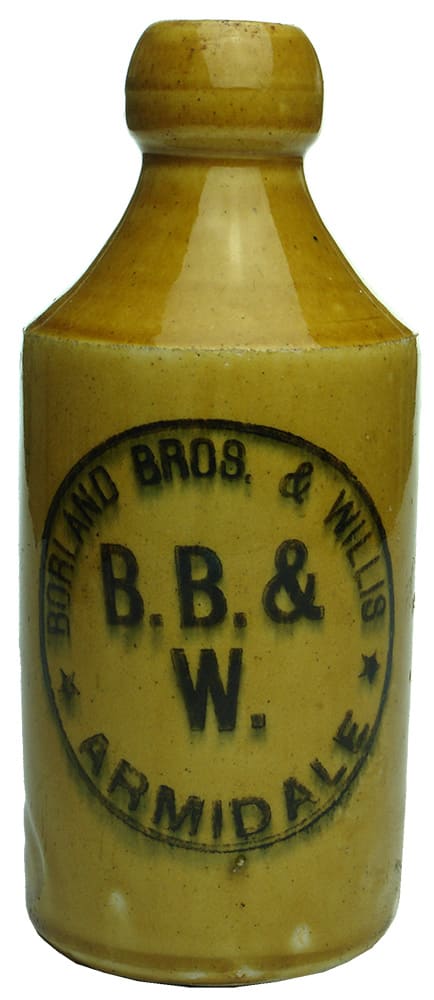 Borland Bros Willis Armidale Ginger Beer Bottle