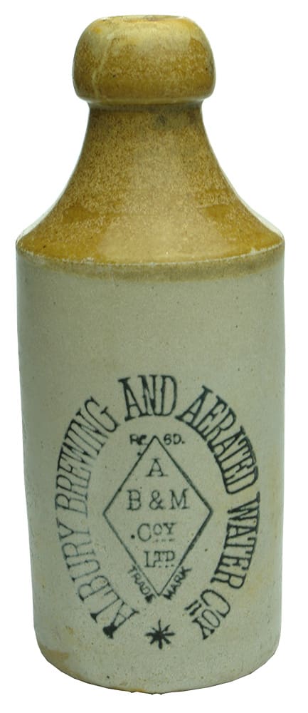 Albury Brewing Aerated Waters Stoneware Ginger Beer