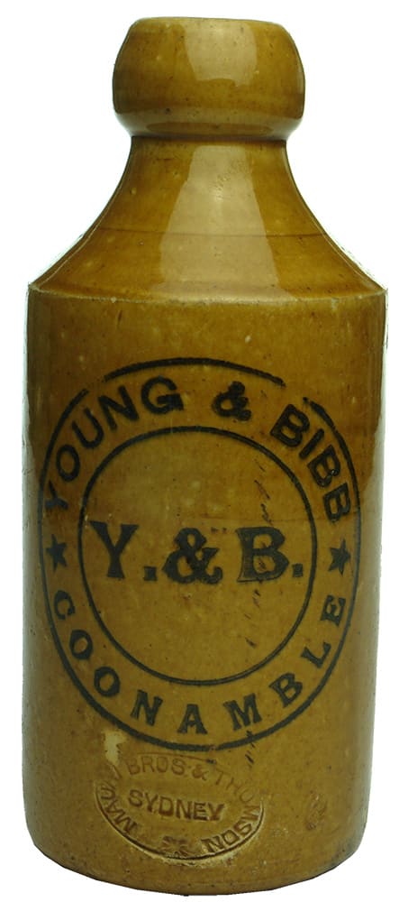 Young Bibb Coonamble Stone Ginger Beer Bottle