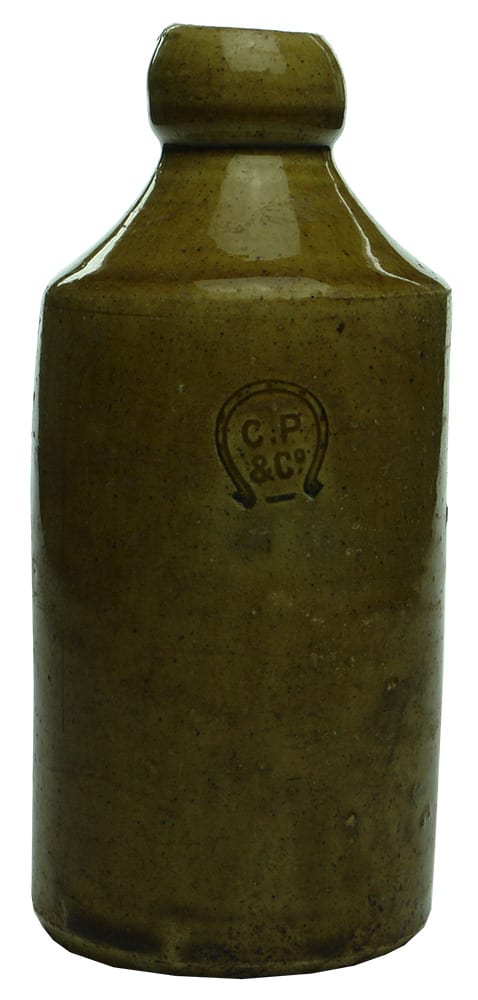 Pocock Horseshoe Impressed Stoneware Ginger Beer Bottle