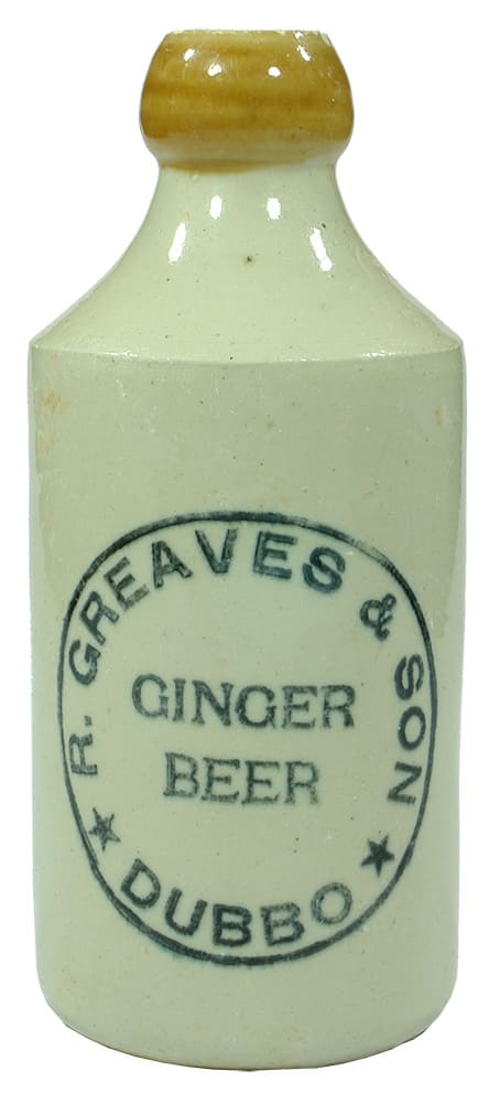 Greaves Ginger Beer Dubbo Stoneware Bottle