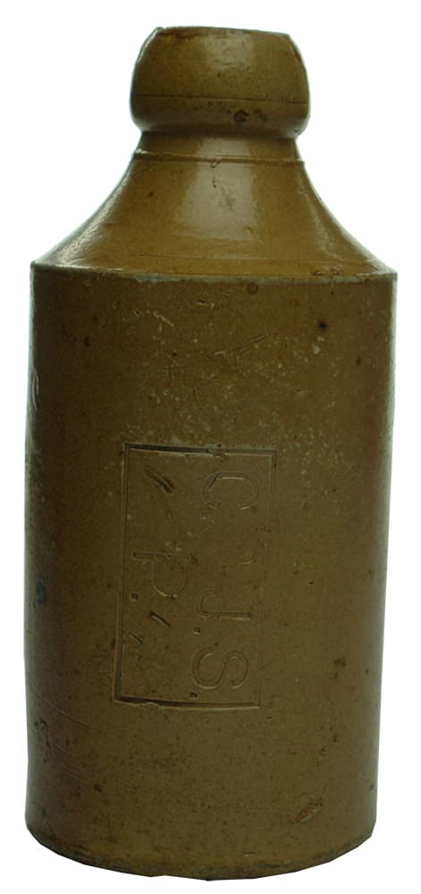 Summons Parramatta Impressed Stoneware Ginger Beer Bottle