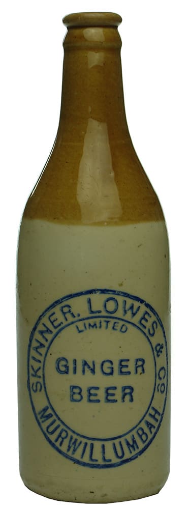 Skinner Lowes Murwillumbah Stone Ginger Beer Bottle