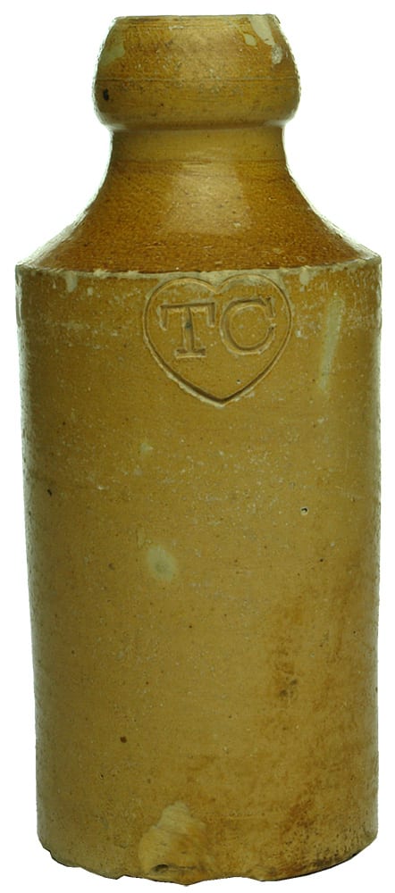 TC Love Heart Impressed Ginger Beer Bottle