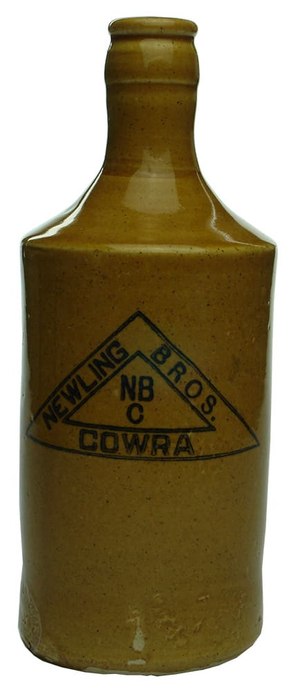 Newling Bros Cowra Stoneware Ginger Beer Bottle