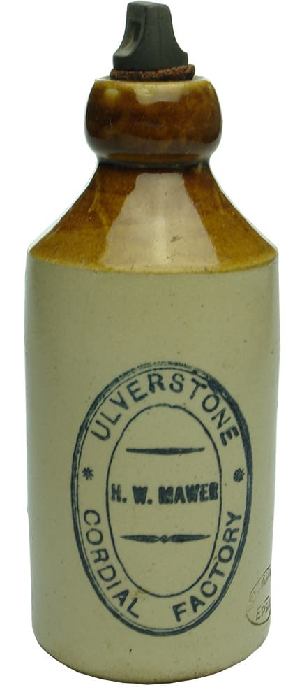 Ulverstone Mawer Stoneware Ginger Beer Bottle