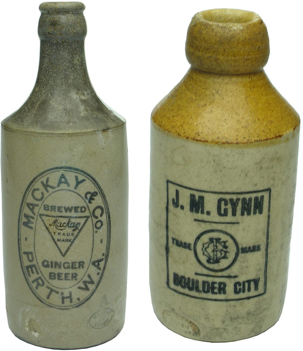 Collection Stoneware Antique Ginger Beer Bottles